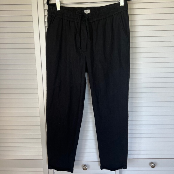 J. Crew Pants - J Crew linen/cotton blend black pants size 10